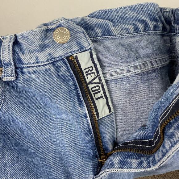 VTG Retro Revolt Denim Jeans Size 12 Embroidered Fish Raw Hem Straight *Read - Picture 4 of 13